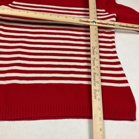 Talbots Intarsia Anchor Sweater Striped Long Sleeve Nautical Pullover PM PETITES - Picture 8 of 10